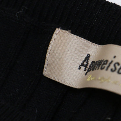 バックリボン パール ノースリーブ ニット / クルーネック リブ