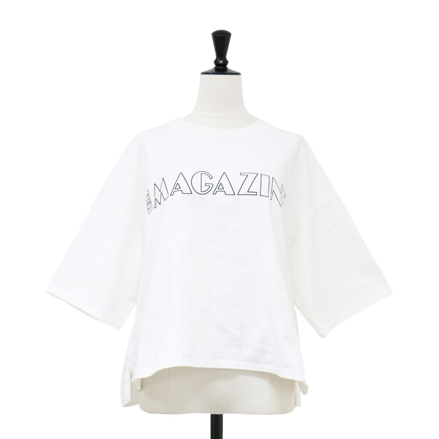 ロゴ ショートスリーブ Tシャツ / カットソー 半袖 クルーネック スリット コットン