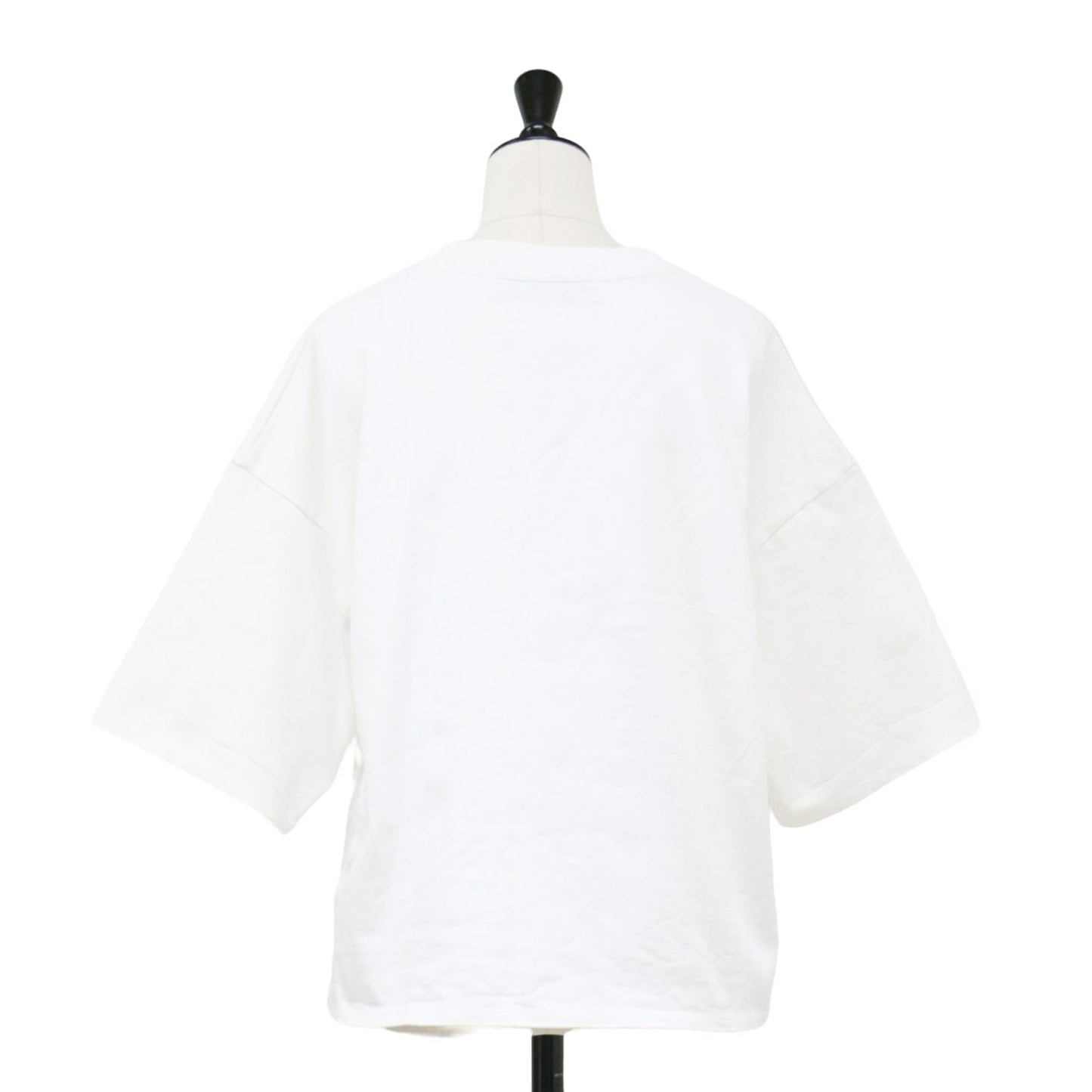 ロゴ ショートスリーブ Tシャツ / カットソー 半袖 クルーネック スリット コットン