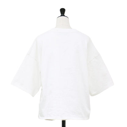 ロゴ ショートスリーブ Tシャツ / カットソー 半袖 クルーネック スリット コットン