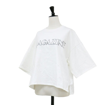 ロゴ ショートスリーブ Tシャツ / カットソー 半袖 クルーネック スリット コットン