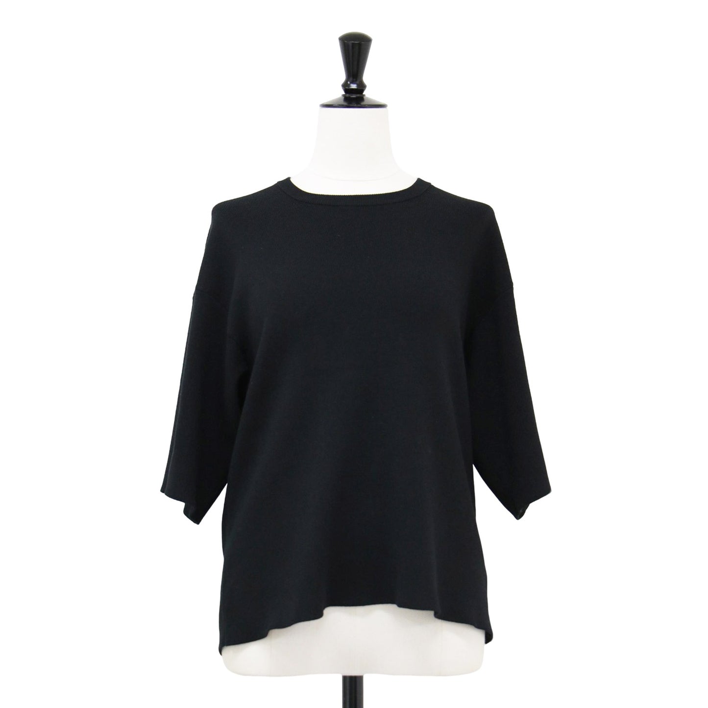 22秋冬 ニット Tシャツ / プルオーバー クルーネック 半袖 リブ編み