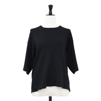 22秋冬 ニット Tシャツ / プルオーバー クルーネック 半袖 リブ編み
