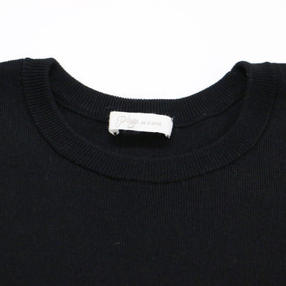 22秋冬 ニット Tシャツ / プルオーバー クルーネック 半袖 リブ編み