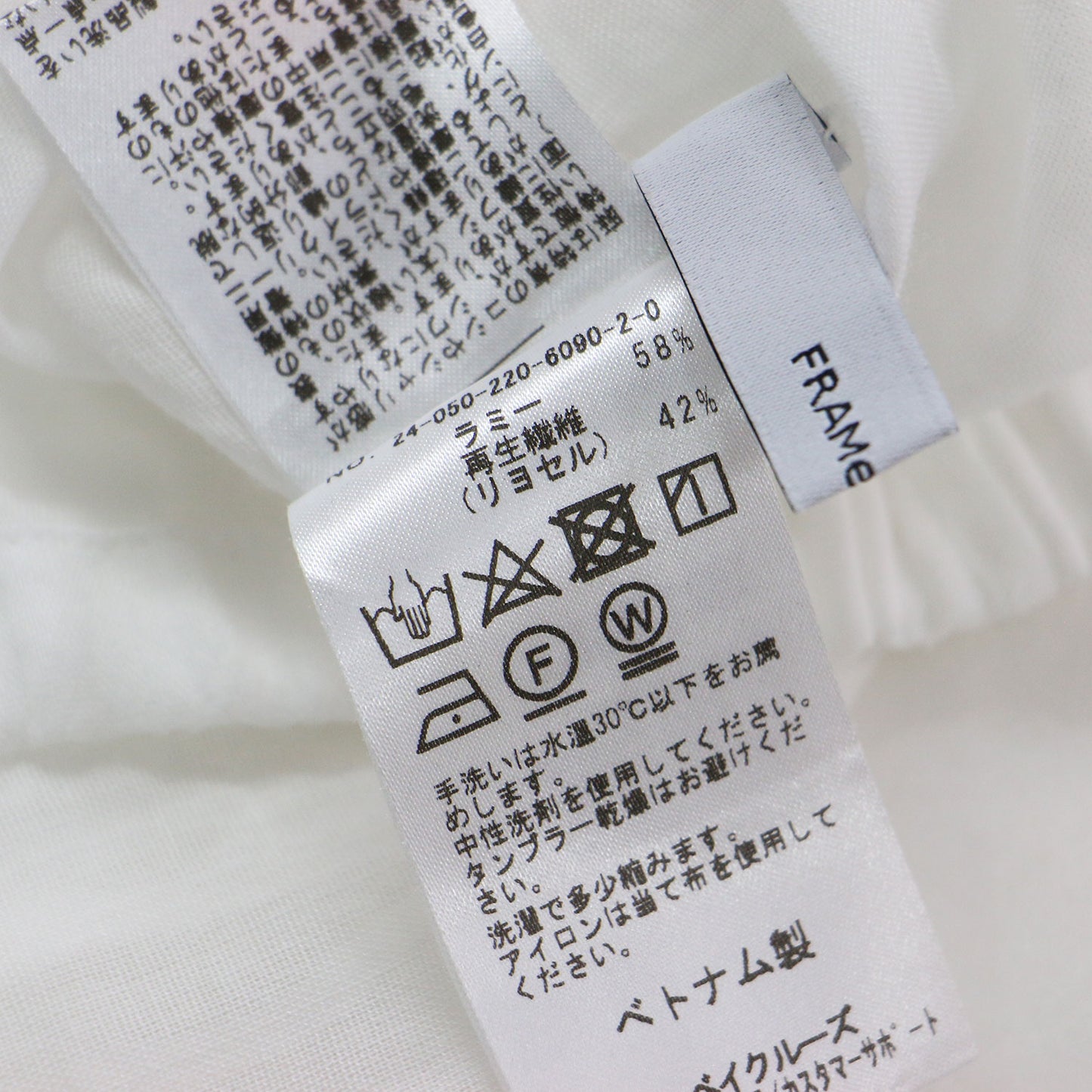 24春夏 キャップスリーブ ドロスト シャツ / ブラウス フレンチスリーブ バンドカラー ラミー