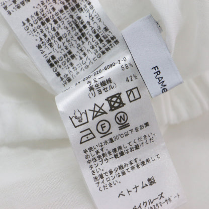 24春夏 キャップスリーブ ドロスト シャツ / ブラウス フレンチスリーブ バンドカラー ラミー