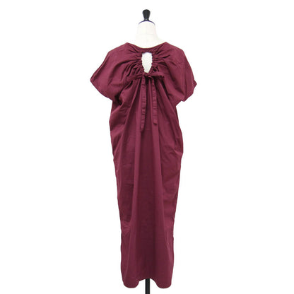 20春夏 バックコンシャス ワンピース / ミディ丈 Vネック 半袖 Iライン バックオープン コットン