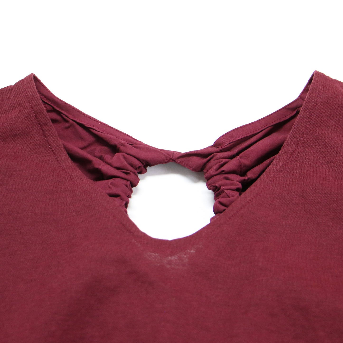 20春夏 バックコンシャス ワンピース / ミディ丈 Vネック 半袖 Iライン バックオープン コットン