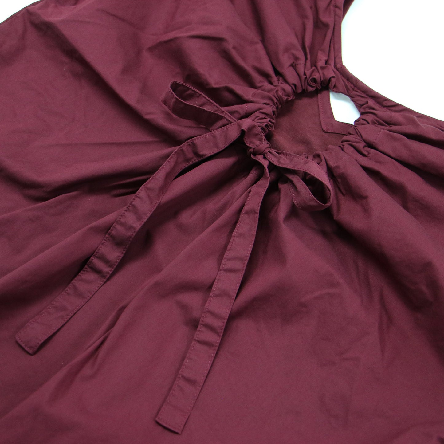 20春夏 バックコンシャス ワンピース / ミディ丈 Vネック 半袖 Iライン バックオープン コットン