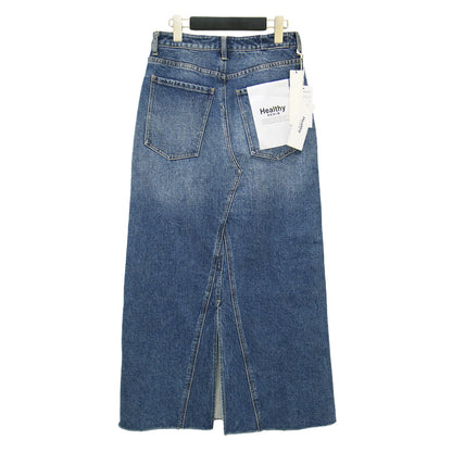 × allureville 別注 デニム ロング スカート / PLUM Iライン バックスリット コットン