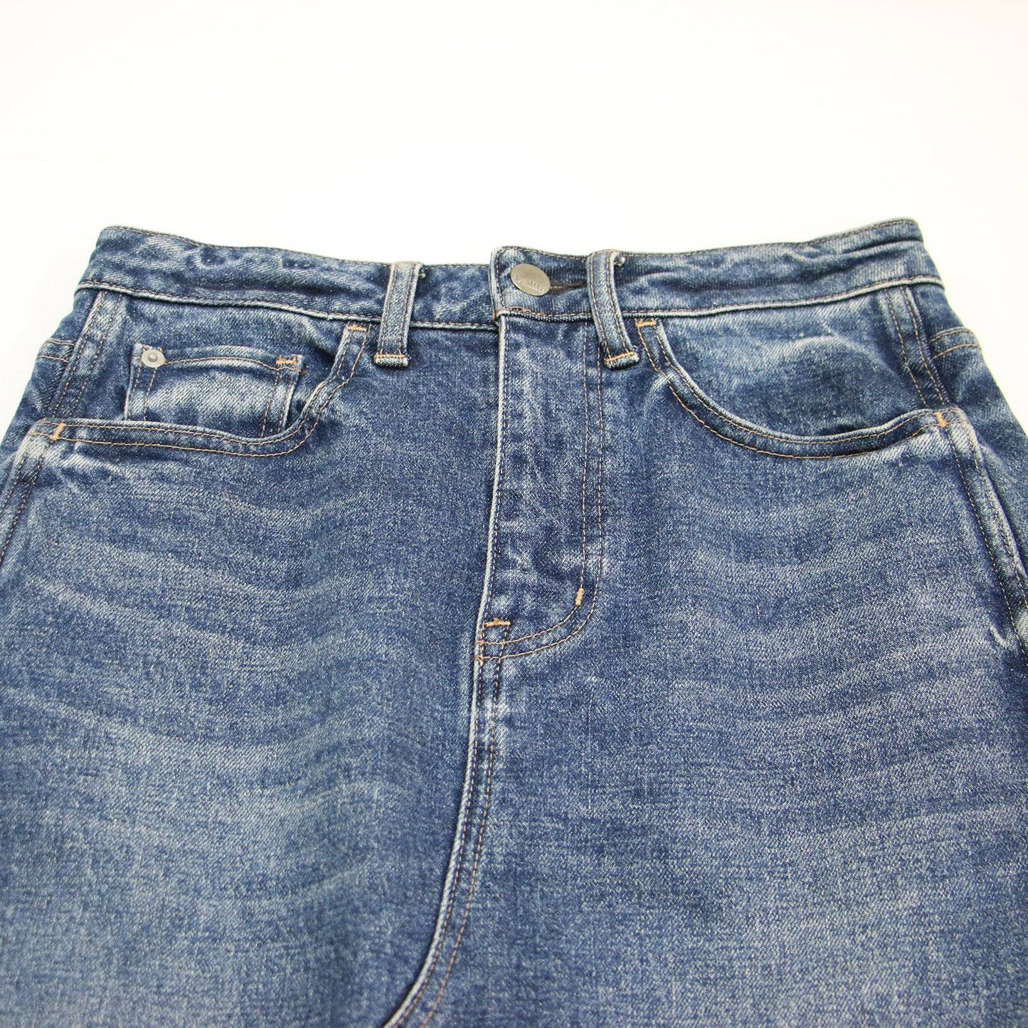 × allureville 別注 デニム ロング スカート / PLUM Iライン バックスリット コットン