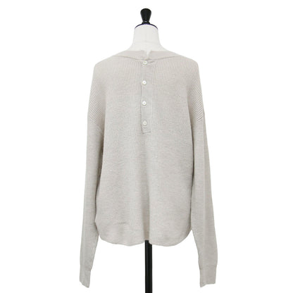 24春夏 カシミヤ サーマル ニット / Cashmere Thermal Knit プルオーバー クルーネック 長袖 2WAY ワッフル編み