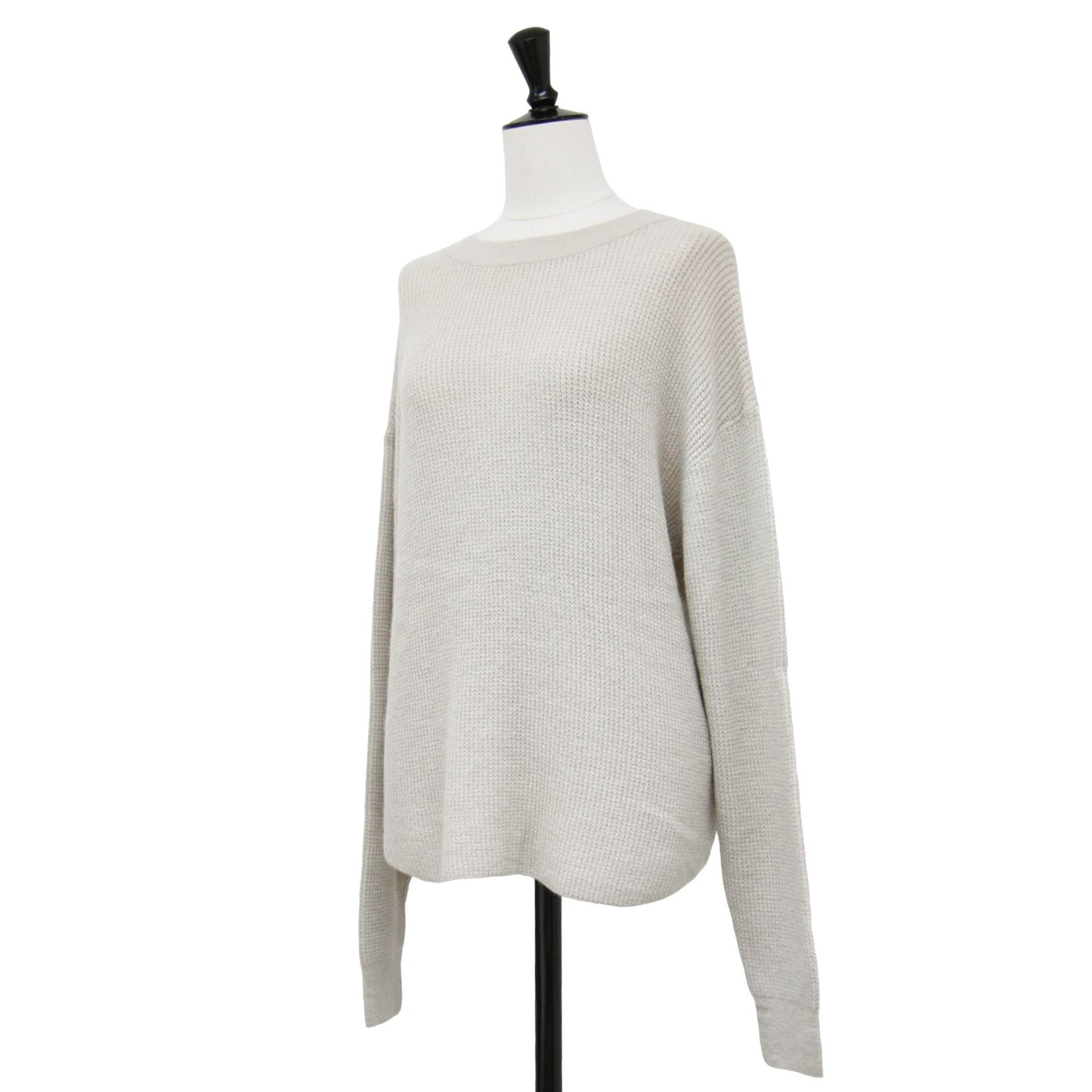 24春夏 カシミヤ サーマル ニット / Cashmere Thermal Knit プルオーバー クルーネック 長袖 2WAY ワッフル編み