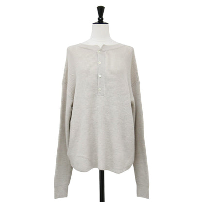 24春夏 カシミヤ サーマル ニット / Cashmere Thermal Knit プルオーバー クルーネック 長袖 2WAY ワッフル編み