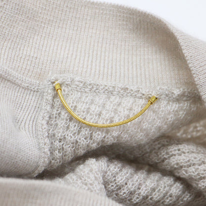 24春夏 カシミヤ サーマル ニット / Cashmere Thermal Knit プルオーバー クルーネック 長袖 2WAY ワッフル編み