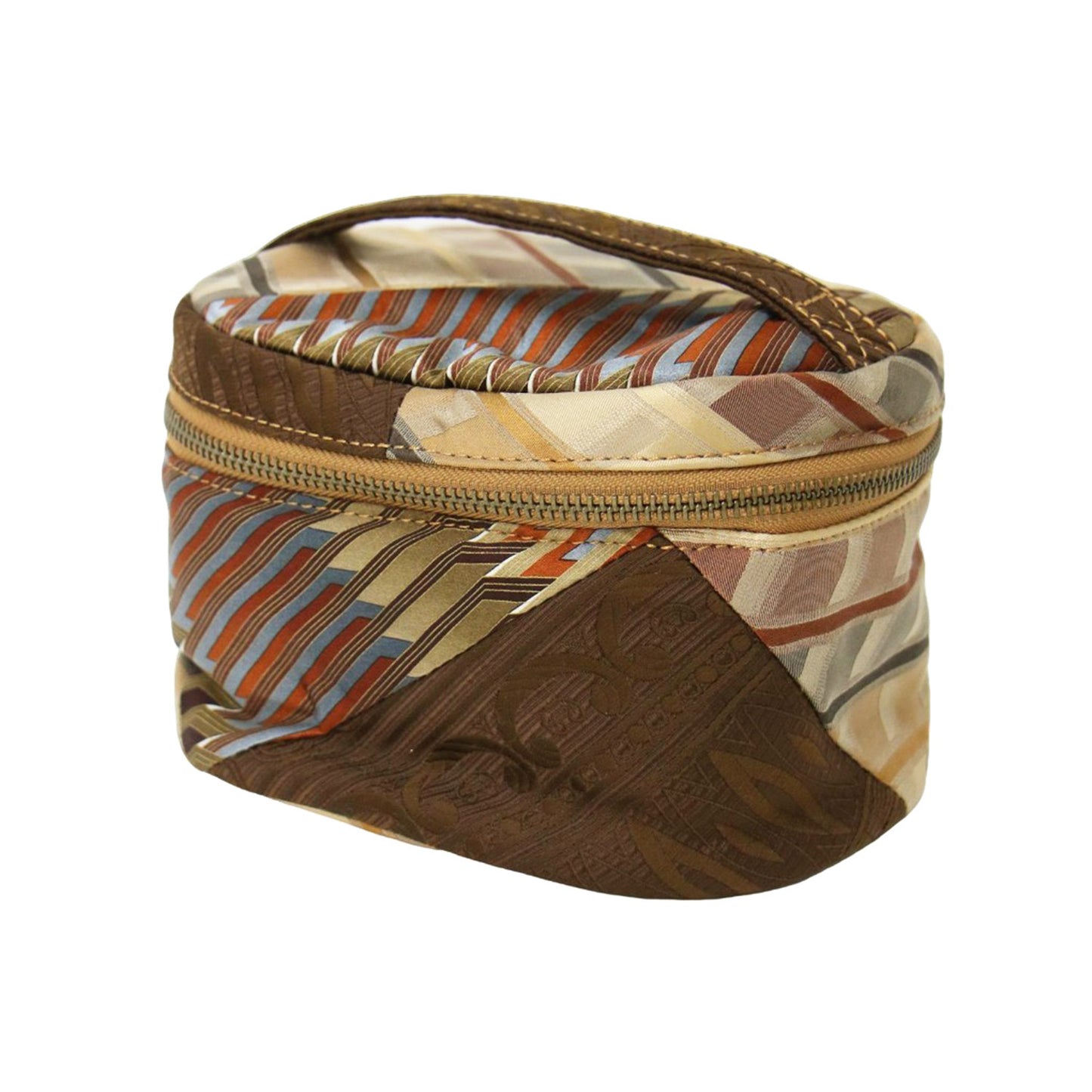 × uneven 別注 ヴィンテージ タイ バニティ バッグ / vintage tie vanity bag ポーチ ネクタイ リメイク パッチワーク