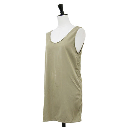 24秋冬 キュプラ フィブリル ロング タンクトップ / ブラウス プルオーバー ノースリーブ ドロスト