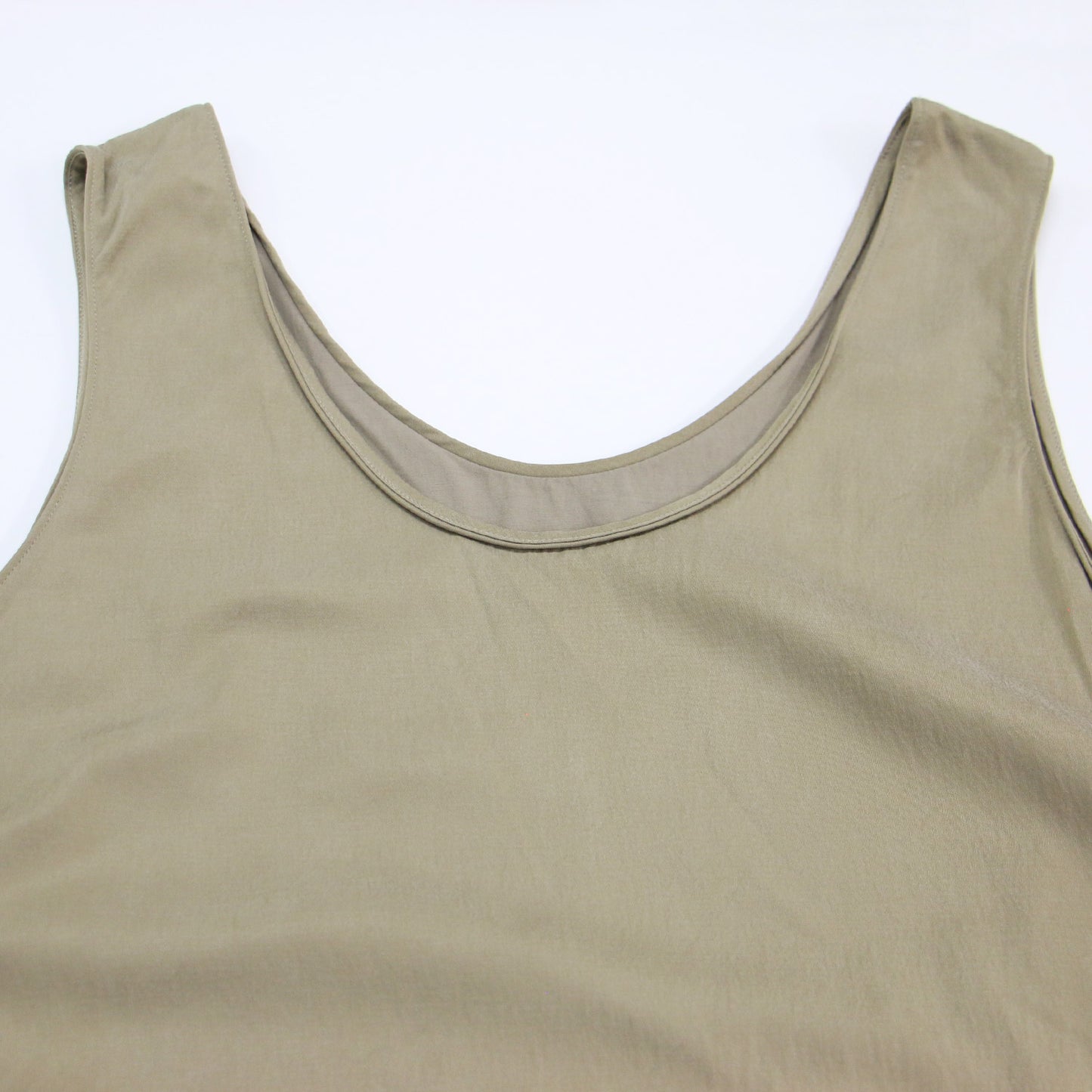 24秋冬 キュプラ フィブリル ロング タンクトップ / ブラウス プルオーバー ノースリーブ ドロスト