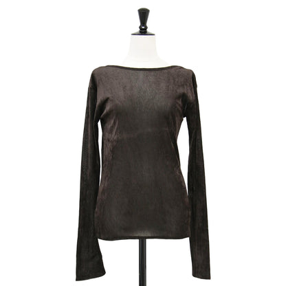 ベルベット チュール カットソー / 2way Velvet Tulle Top プルオーバー 長袖 ボートネック Uネック シアー