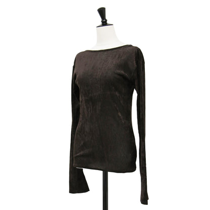 ベルベット チュール カットソー / 2way Velvet Tulle Top プルオーバー 長袖 ボートネック Uネック シアー