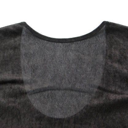 ベルベット チュール カットソー / 2way Velvet Tulle Top プルオーバー 長袖 ボートネック Uネック シアー