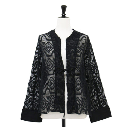 23春夏 レース シャツ / ジャケット 長袖 ノーカラー コットン リネン