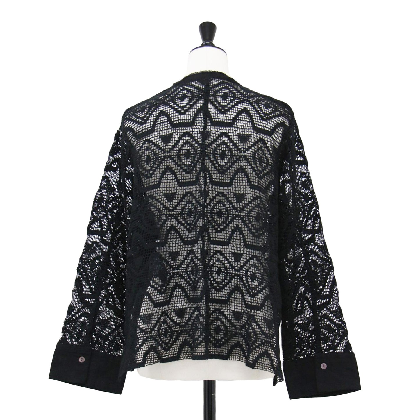 23春夏 レース シャツ / ジャケット 長袖 ノーカラー コットン リネン