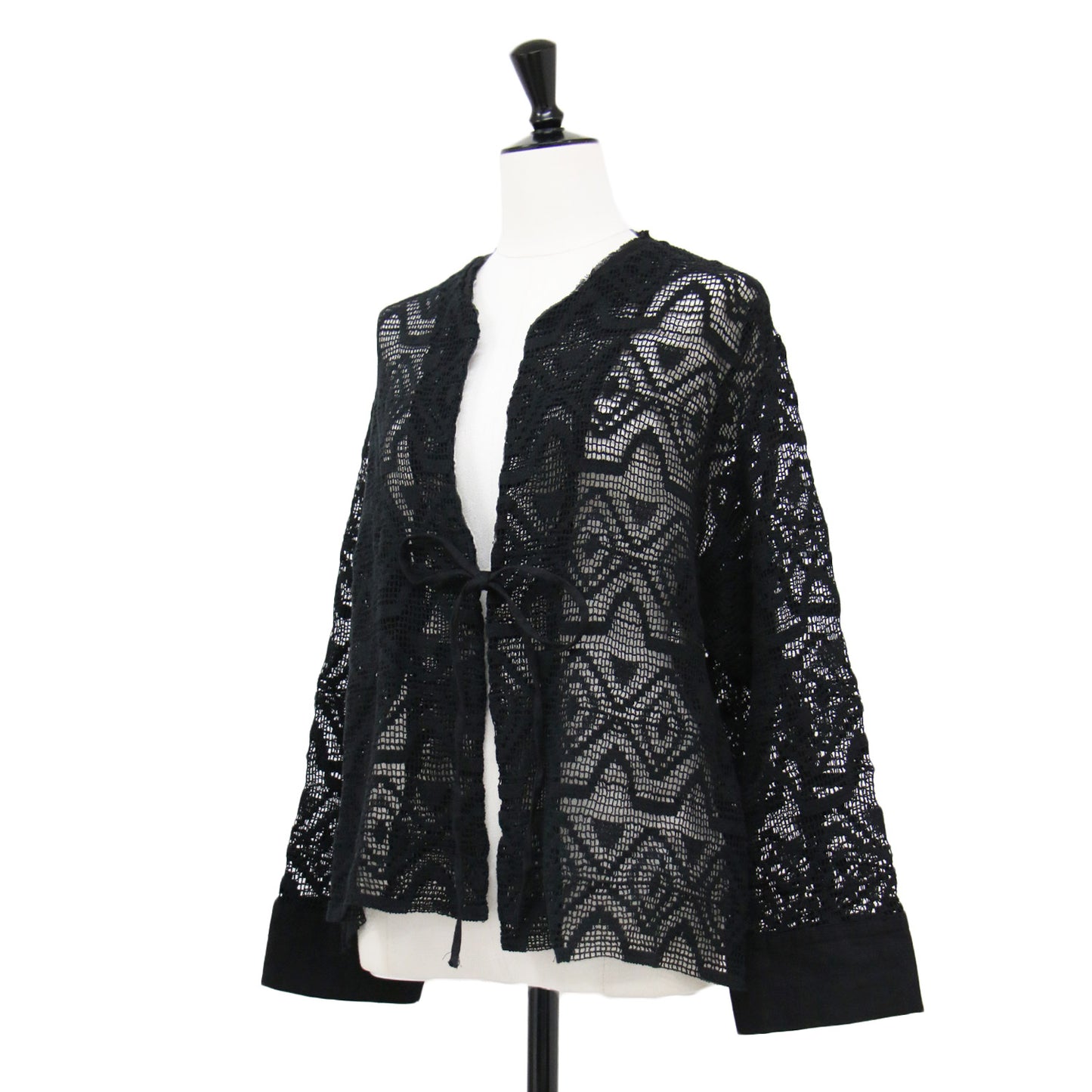 23春夏 レース シャツ / ジャケット 長袖 ノーカラー コットン リネン