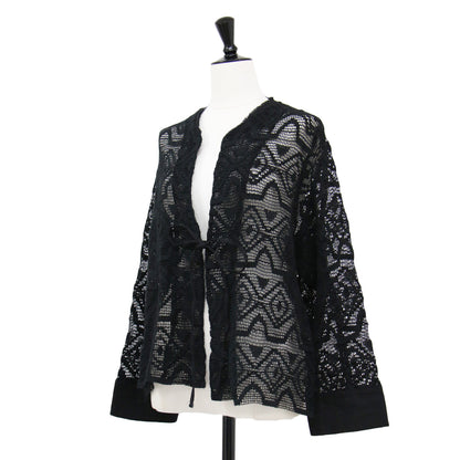 23春夏 レース シャツ / ジャケット 長袖 ノーカラー コットン リネン