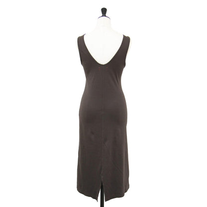 コットン ジャージー ノースリーブ ワンピース / タンクトップ ミディ丈 ラウンドネック タイト