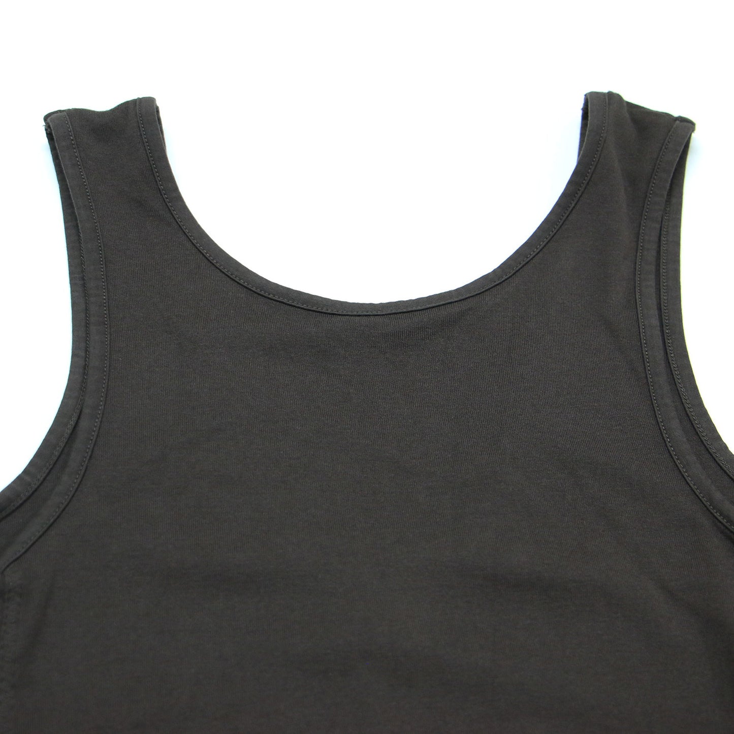 コットン ジャージー ノースリーブ ワンピース / タンクトップ ミディ丈 ラウンドネック タイト