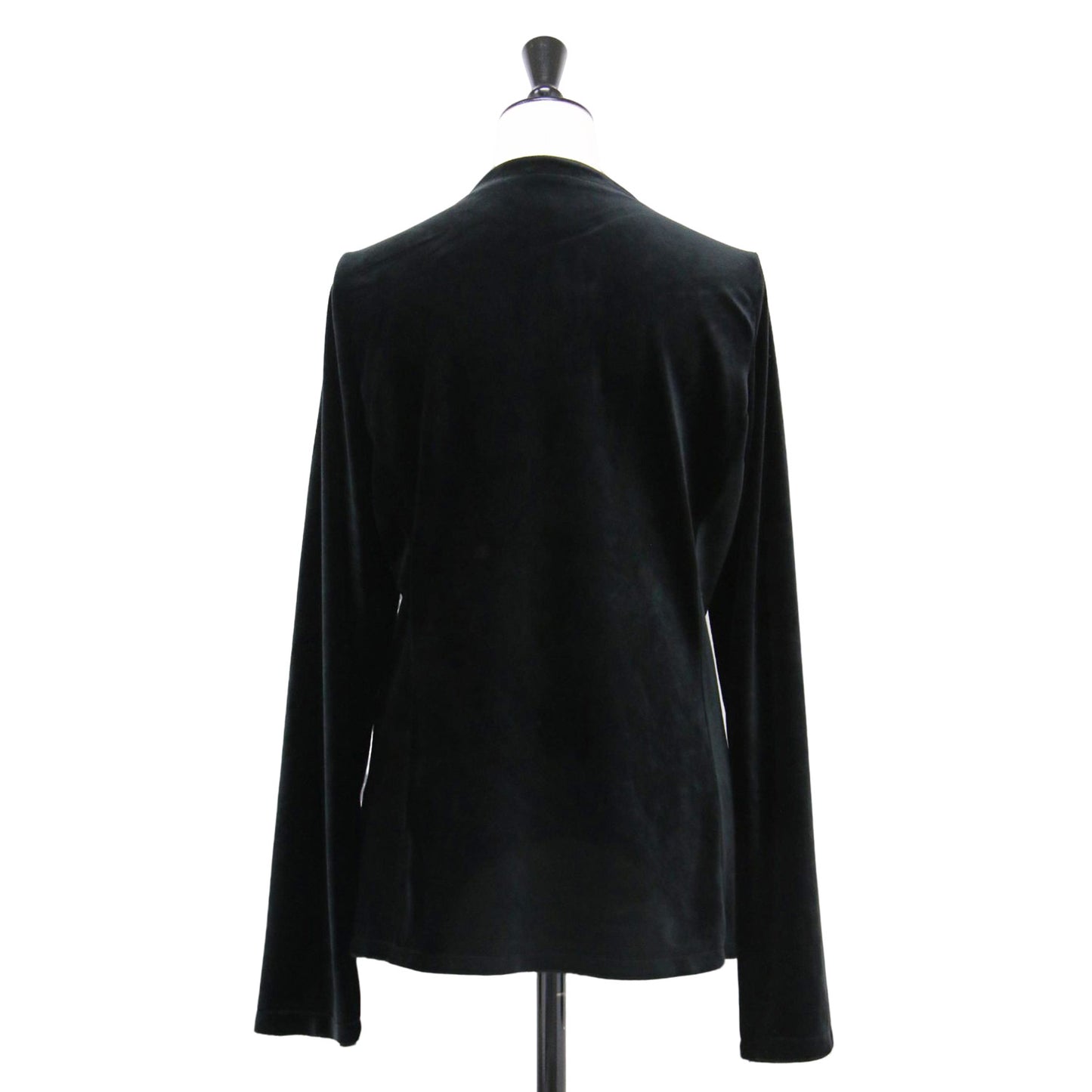 ベロア フロントホック カーディガン / becrux velour cardigan 長袖 クールネック