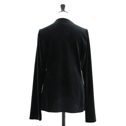 ベロア フロントホック カーディガン / becrux velour cardigan 長袖 クールネック