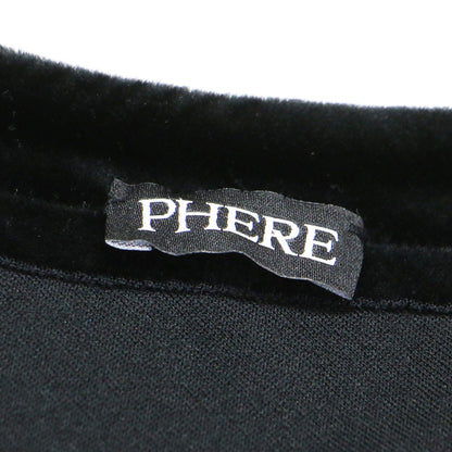 ベロア フロントホック カーディガン / becrux velour cardigan 長袖 クールネック