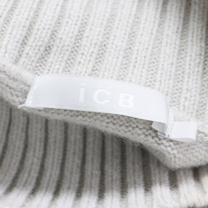 ウール カシミヤ ハイネック バイカラー ニット / セーター プルオーバー 長袖 ミドルゲージ 配色