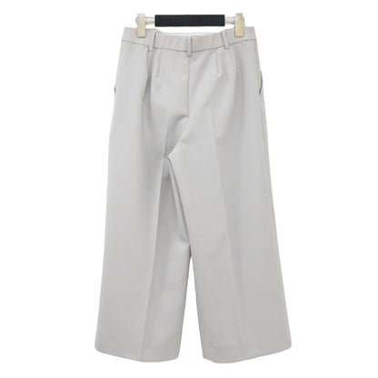 ストレート ワイド パンツ / スラックス クロップド丈 センタープレス タック ストレッチ ウォッシャブル