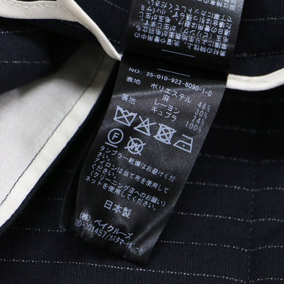 25春夏 ストライプ サマー ジャケット / STRIPE SUMMER ノーカラー Vネック 長袖 リネン混