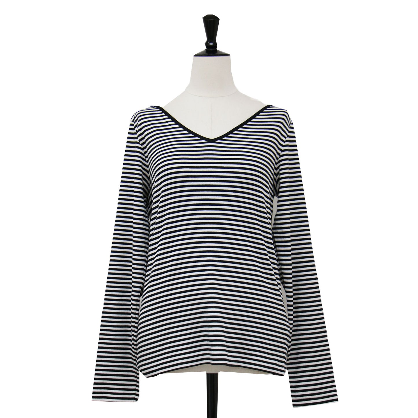 × IENA 別注 ボーダー Vネック カットソー / Tシャツ 長袖 コットン