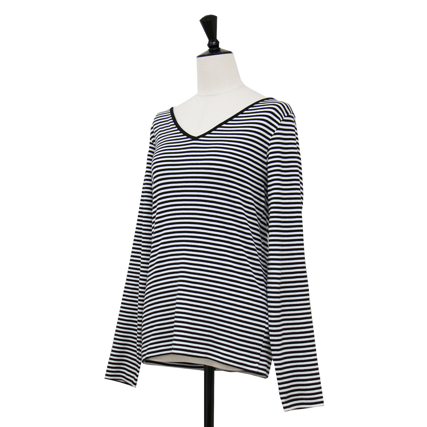 × IENA 別注 ボーダー Vネック カットソー / Tシャツ 長袖 コットン