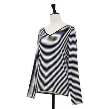 × IENA 別注 ボーダー Vネック カットソー / Tシャツ 長袖 コットン
