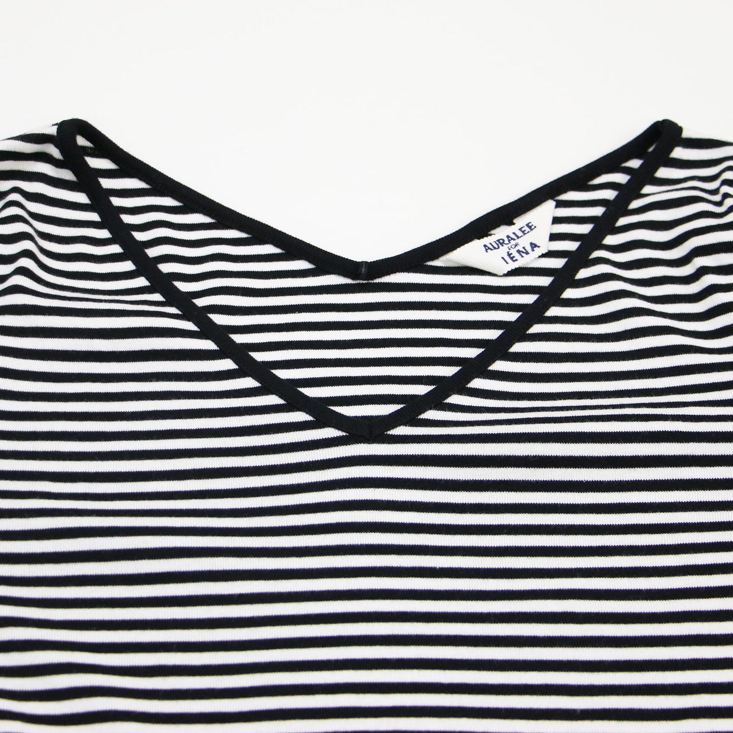 × IENA 別注 ボーダー Vネック カットソー / Tシャツ 長袖 コットン