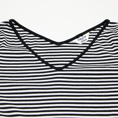 × IENA 別注 ボーダー Vネック カットソー / Tシャツ 長袖 コットン