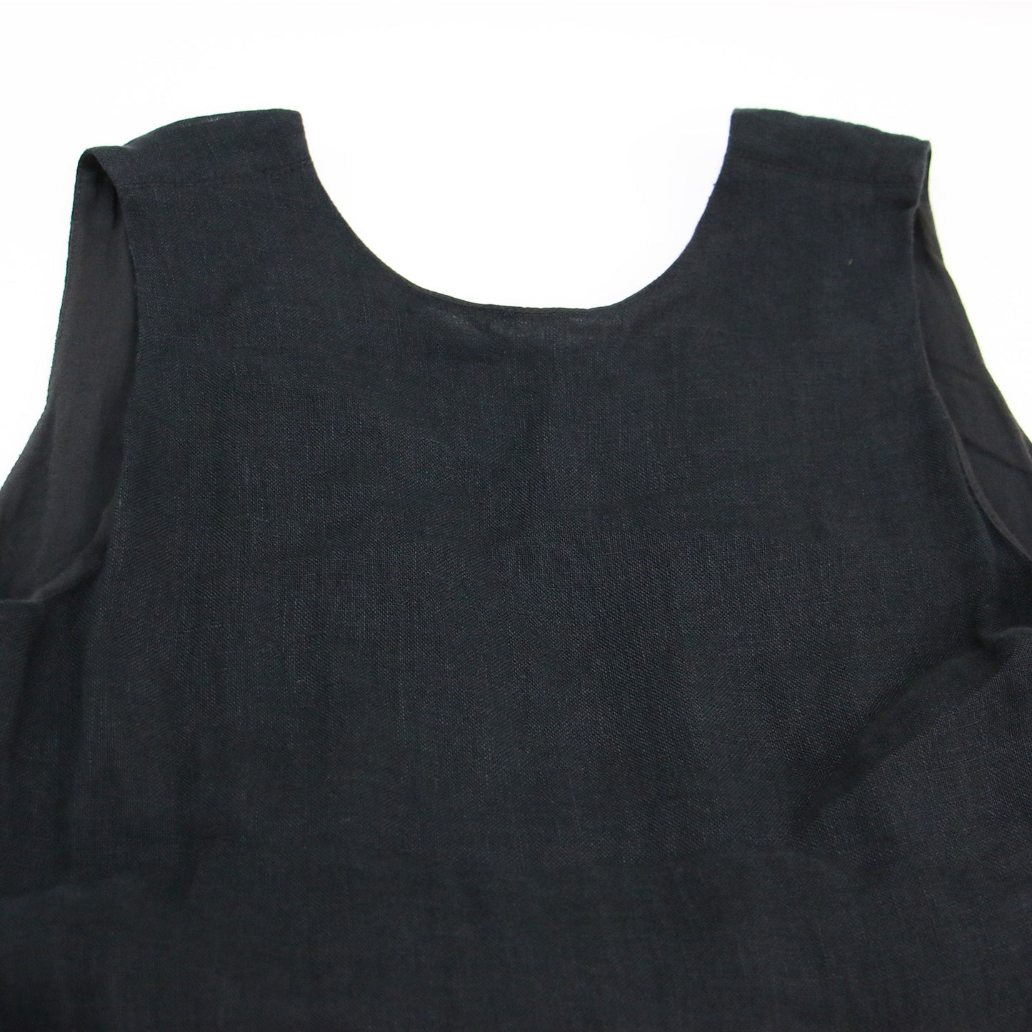 24春夏 リネン ティアード ドレス / ワンピース ロング ノースリーブ クルーネック ギャザー