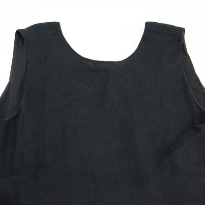 24春夏 リネン ティアード ドレス / ワンピース ロング ノースリーブ クルーネック ギャザー