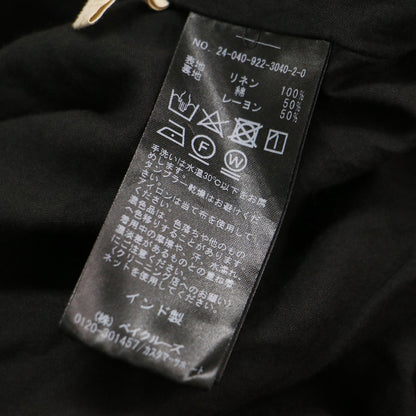 24春夏 リネン ティアード ドレス / ワンピース ロング ノースリーブ クルーネック ギャザー