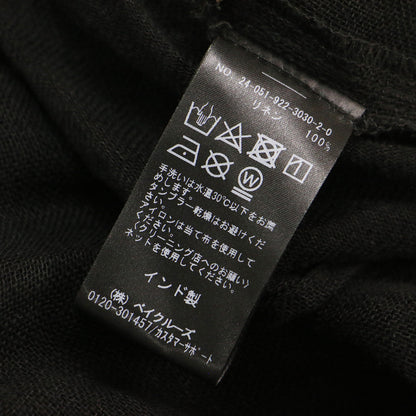 24春夏 リネン ギャザー ブラウス / LINEN Gather プルオーバー 長袖 Vネック シアー