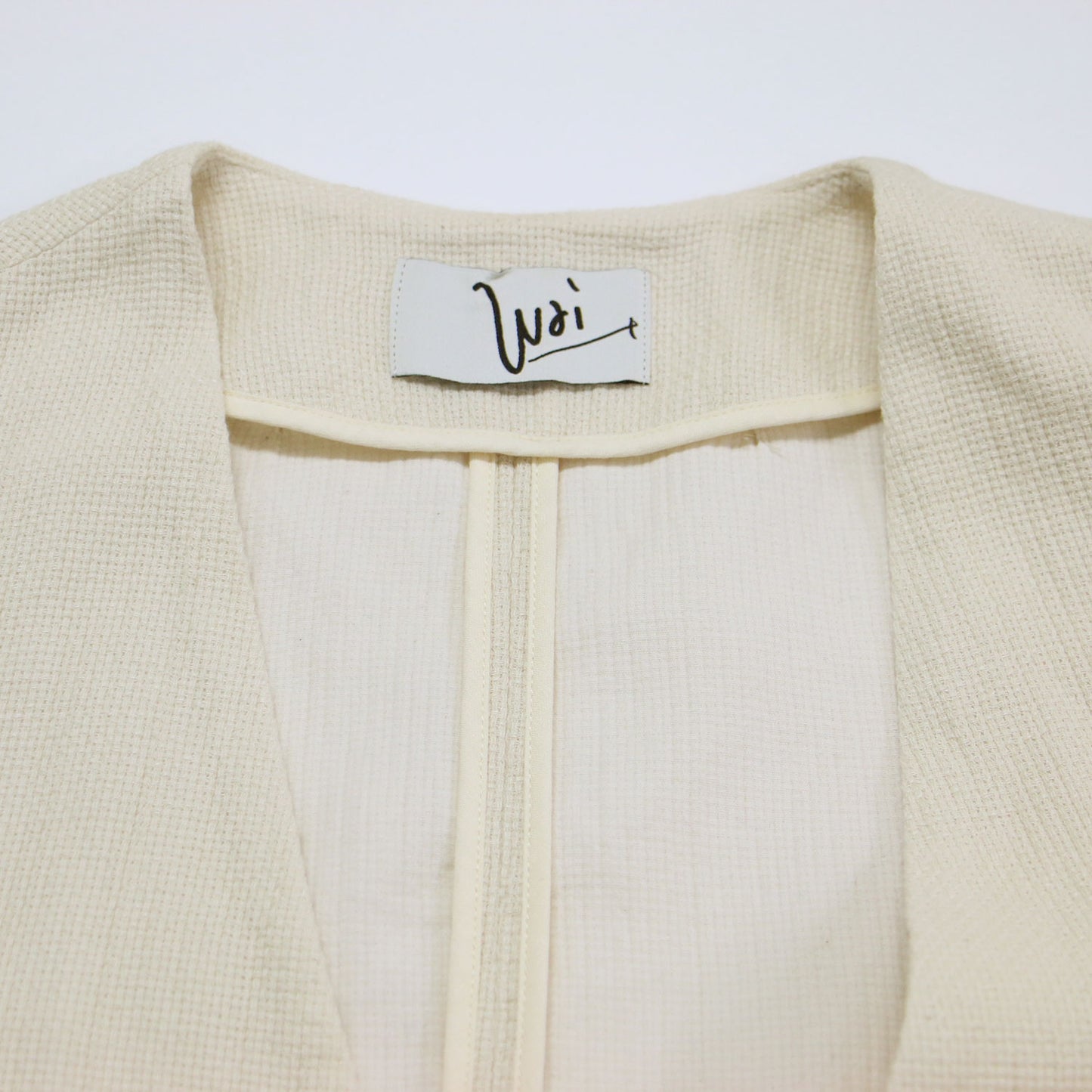 22春夏 ショートスリーブノーラペル ジャケット / ノーカラー 半袖 Vネック コットン リネン