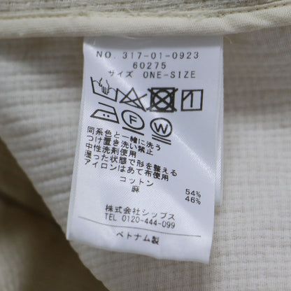 22春夏 ショートスリーブノーラペル ジャケット / ノーカラー 半袖 Vネック コットン リネン