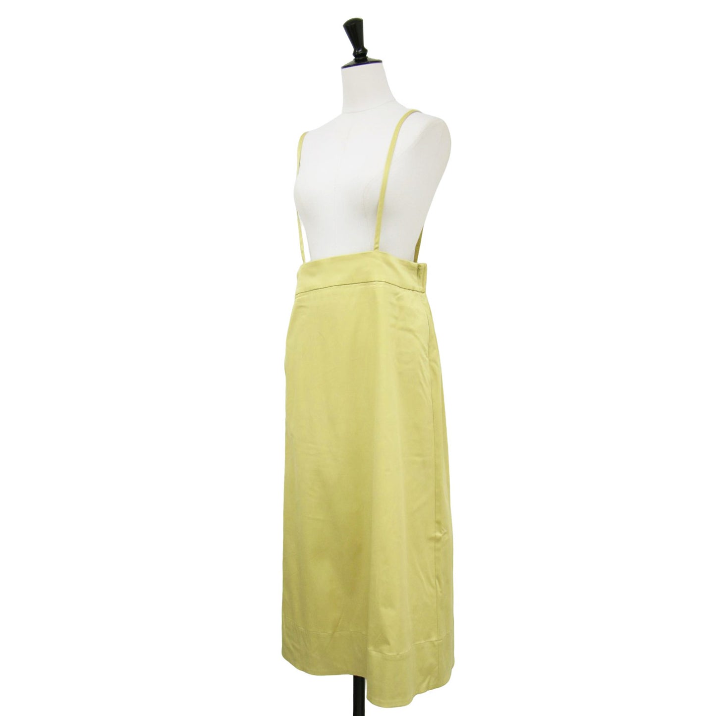 21秋冬 ハイウエスト Iライン スカート / ミディ丈 吊りベルト ストレッチ ウエストゴム