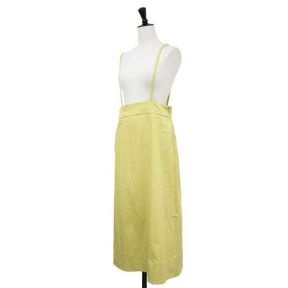 21秋冬 ハイウエスト Iライン スカート / ミディ丈 吊りベルト ストレッチ ウエストゴム